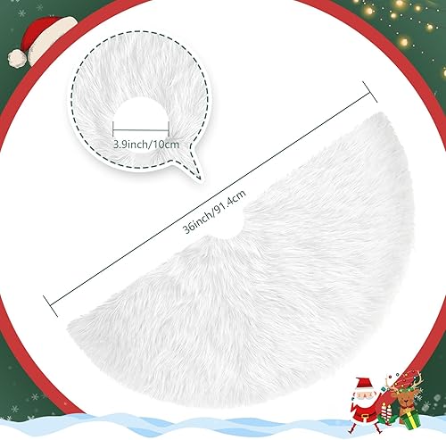 Miniatura 3 de TranquilBliss Falda de árbol de Navidad, falda de árbol de Navidad, falda de árbol de Navidad de arpillera de piel, decoración de Navidad de granja,