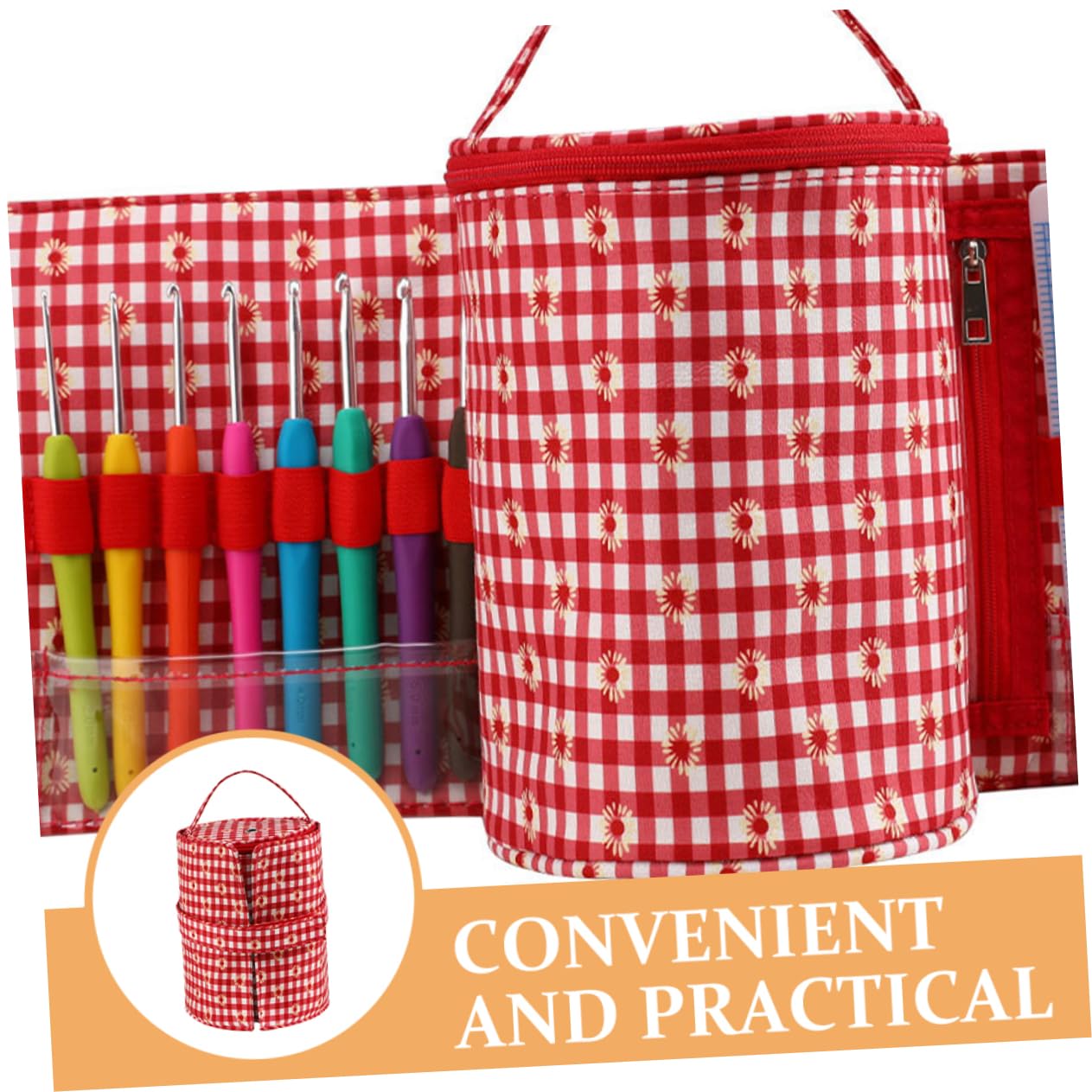 STOBOK Crochet Tote Bag Knitting Storage Bag Yarn Tote for Crocheting Projects