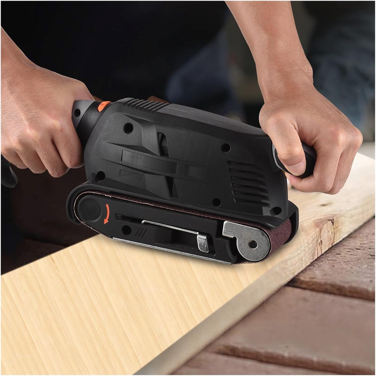 Sander, Polisher 600W Electric Belt Sander Variable Speed Power Sander Woodworking Polishing Machine for Wood with 12 PCS Sanding Belts(Type1)