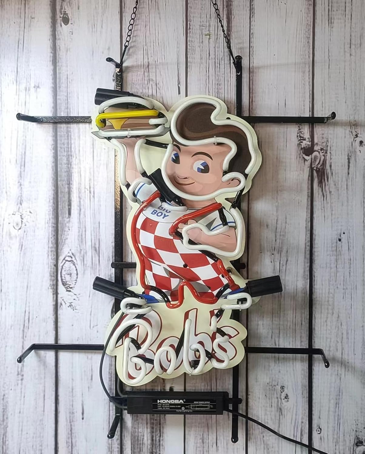 Neon Signs for Wall Decor Compatible For Bob's Big Boy Restaurant Burger Sign Light Lamp With Hd Vivid Printing Tech Artwork Absbvvvd Neon Glass Tubing - Image 3