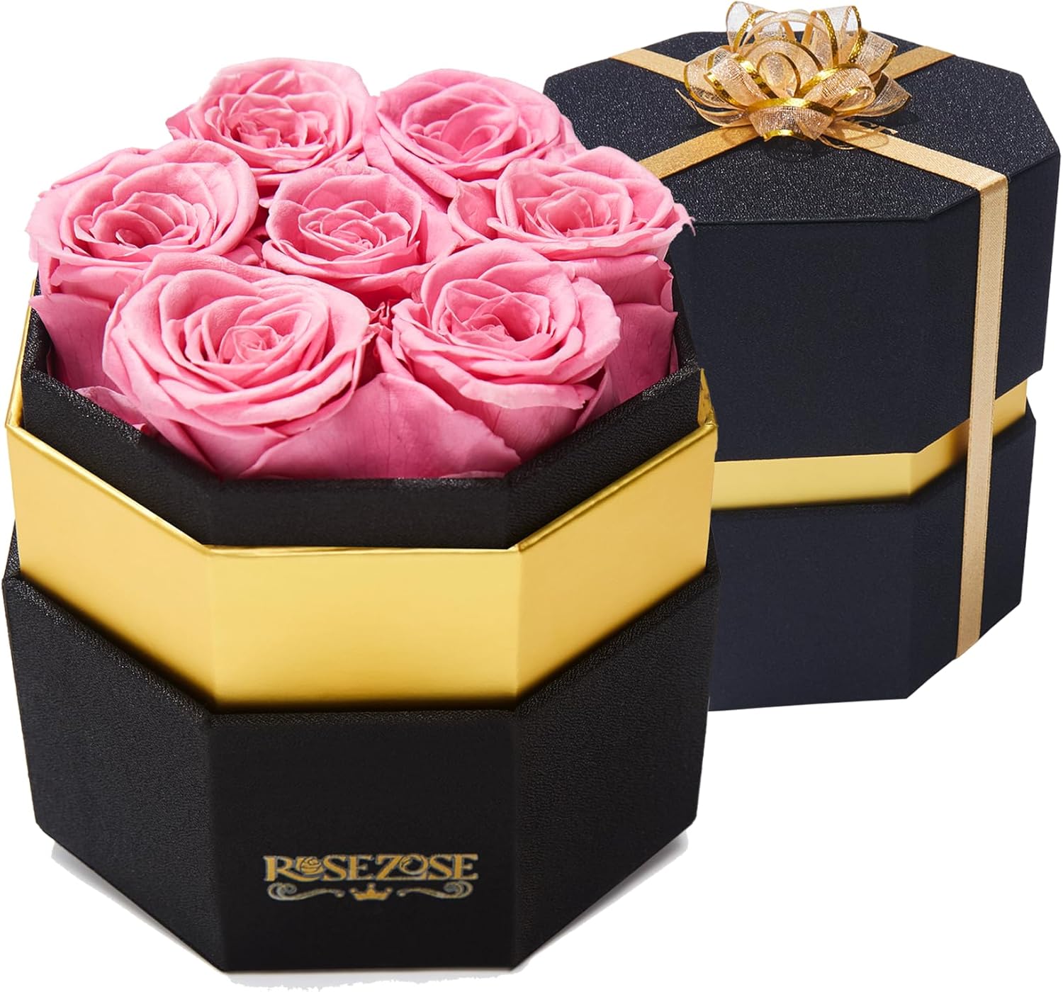 Preserved Rose Box Birthday or Women Girlfriend Forever-Rose for Mom Mothers Day Pink Rose