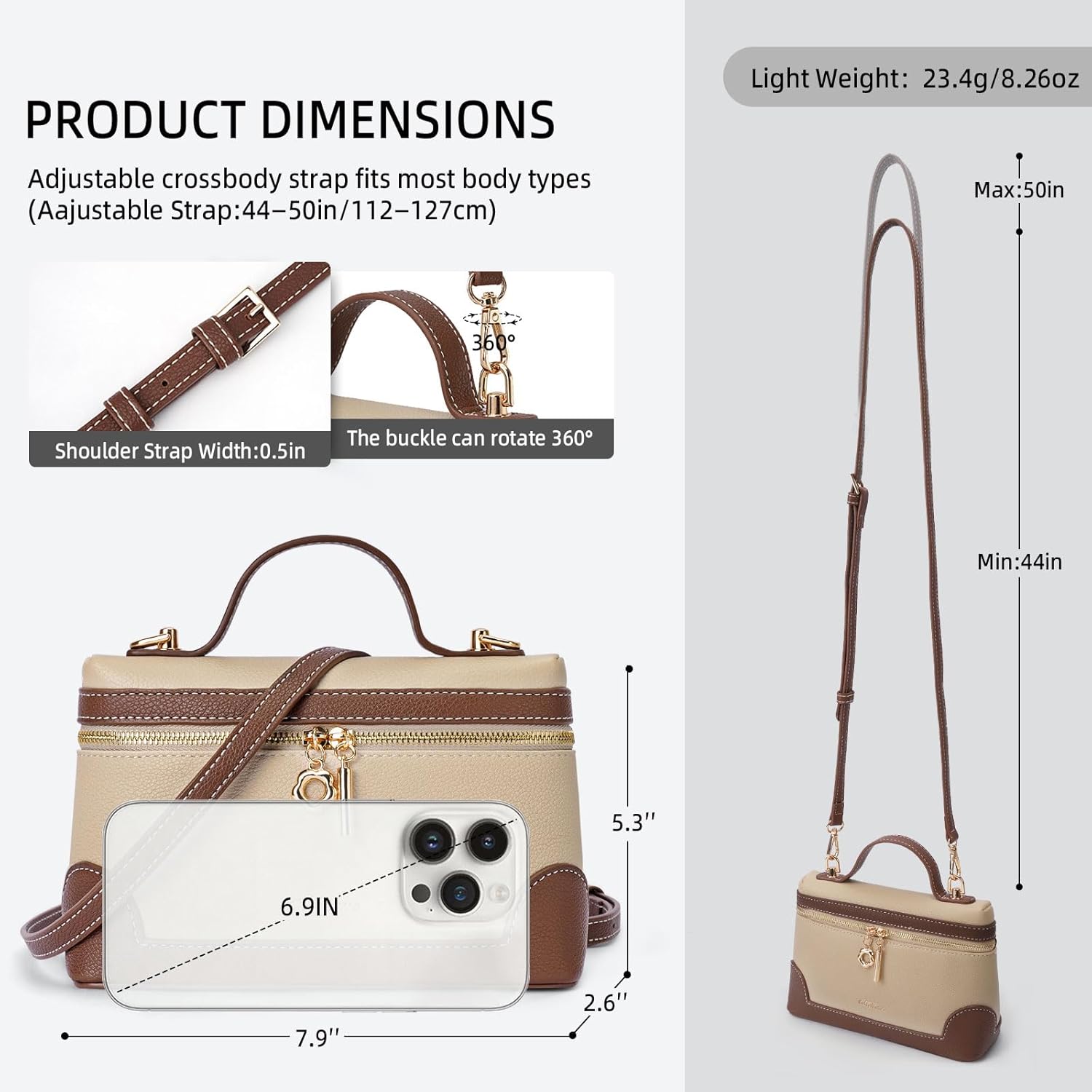 MEITRUE Crossbody Bag for Women Small Top-Handle Pouch Purse Designer Leather Shoulder Handbag Trendy - Image 5