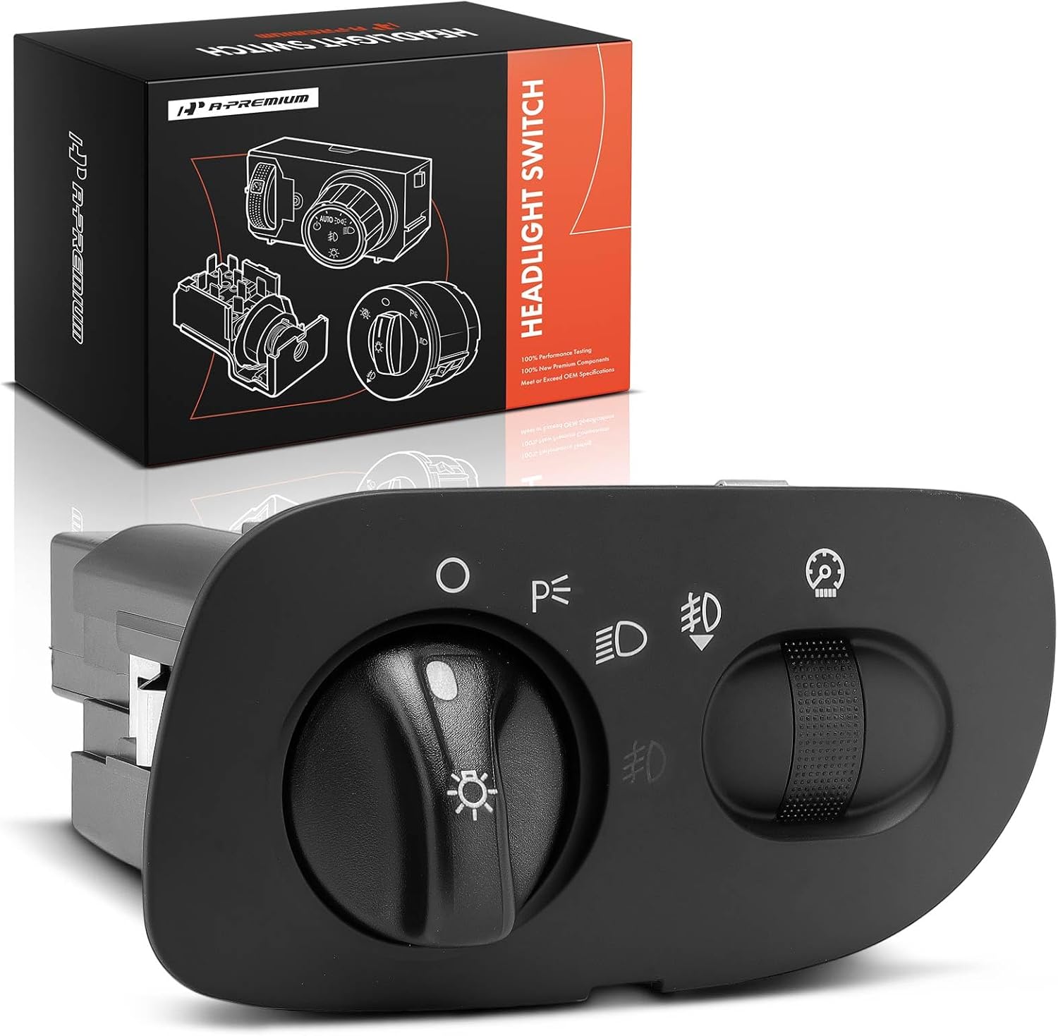 A-Premium Headlight Switch Instrument Panel Headlamp Dimmer Switch Compatible with Ford F-150 2000-2003, F-150 Heritage 2004, Expedition 2000-2002
