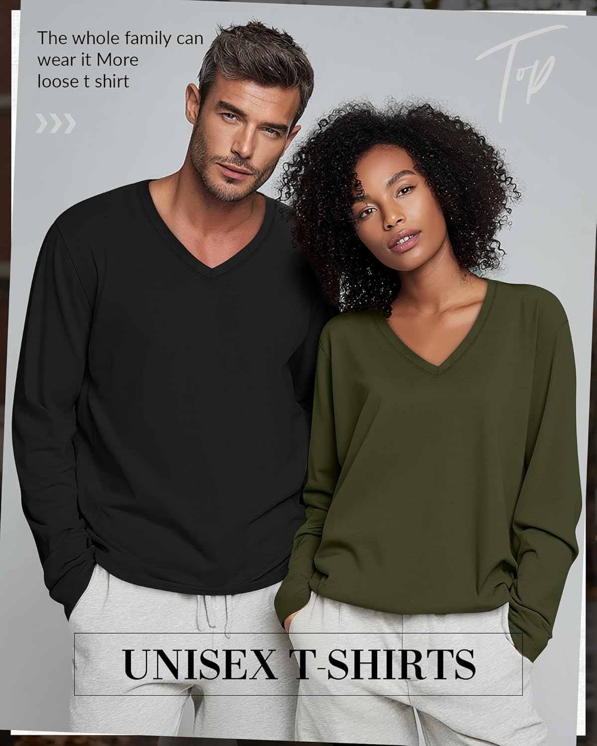 Neer 4 Pack Men's Big and Tall Shirts V Neck Cotton Long Sleeve L-7xl Tops Loose Casual Fall Basic Tee Bulk