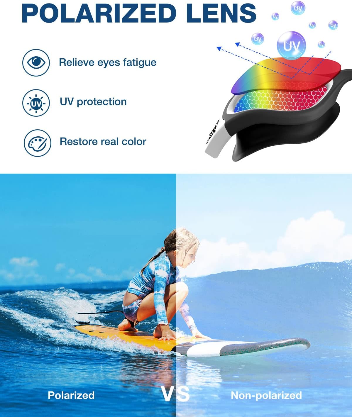 zionor kids swim goggles, g1 mini uv protection anti-fog polarized swimming goggles for age 6-14 a5(mirrored red lens + blackwhite frame)