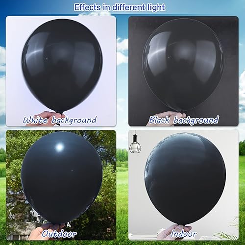 Miniatura 3 de Moukiween Globos negros de 12 pulgadas  70 globos negros para bodas, cumpleaños, graduación, Halloween, Navidad, fiestas