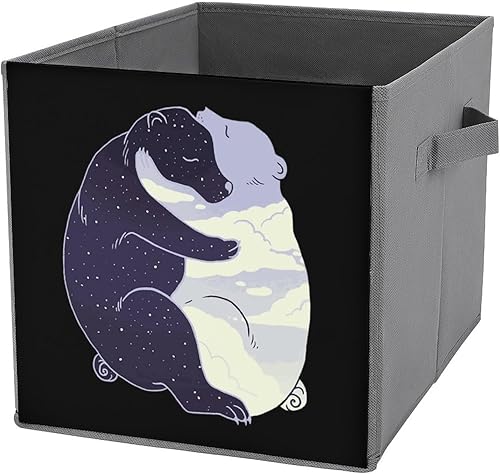 Yinyang Bears - Contenedores de almacenamiento con asas, cubos organizadores de armario y cajas de almacenamiento, cesta plegable para estantes,
