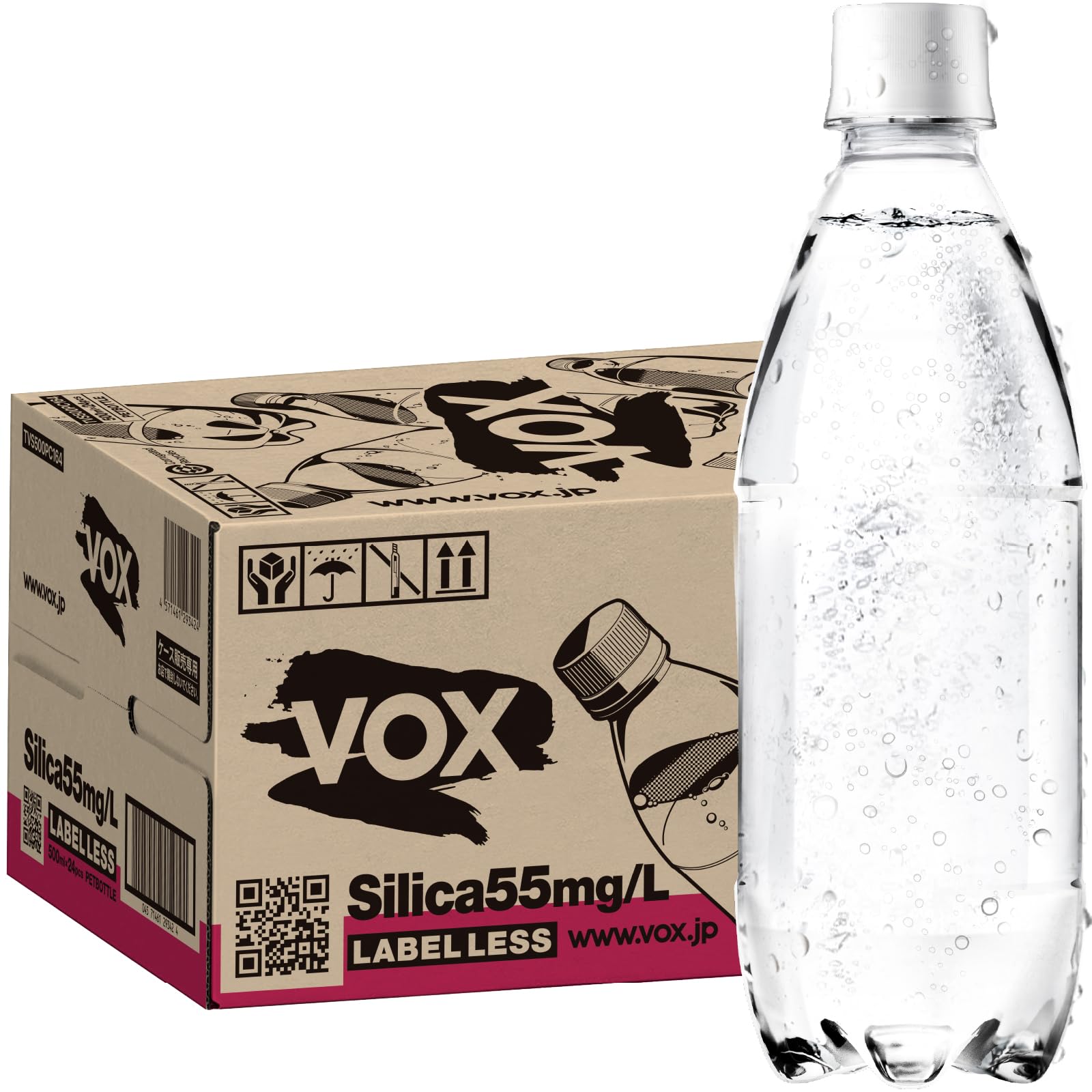 Amazon.co.jp: VOX(ヴォックス) 強炭酸水 シリカ 55mg/L 無糖 500ml