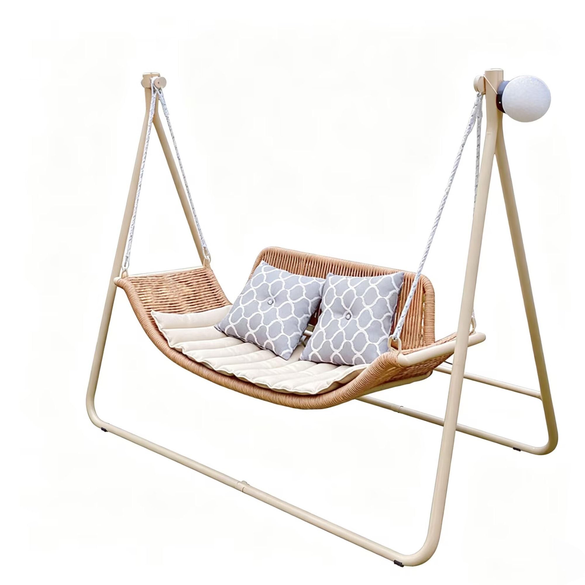 Swing Chairs, Double Swings, Indoor Terrace Hammocks, Outdoor Rocking(Wood color)