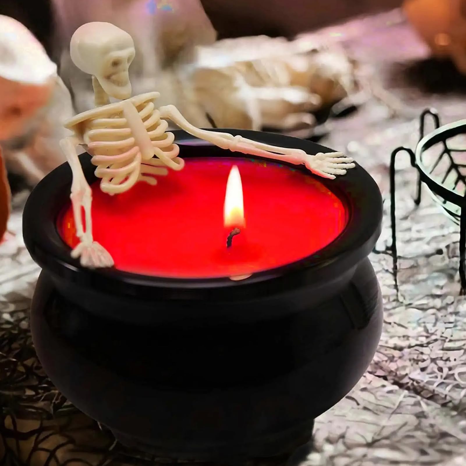 Upiorne Świece Gotyckie Straszne Świecące Długotrwałe Estetyczne Zapachowe | Halloween Dekoracje Świece Szkielet Straszne Dekoracje Do Wnętrz na Stół, Kominek, Półkę, Biurko, W Wiejskim, Dla Kobie