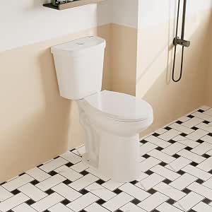 DeerValley 21-Inch Extra Tall Two-Piece Toilet, Elongated Bowl, Dual Flush 1.1/1.6 GPF, ADA Comfort Height, Includes Soft Close Seat