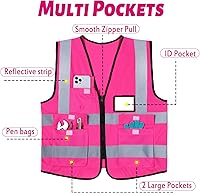 Vista 3 de EBOOT 20 Pcs Vests High Visibility Reflective Vest Safety Neon Bright Work Construction Vest with Pockets Reflective Strips