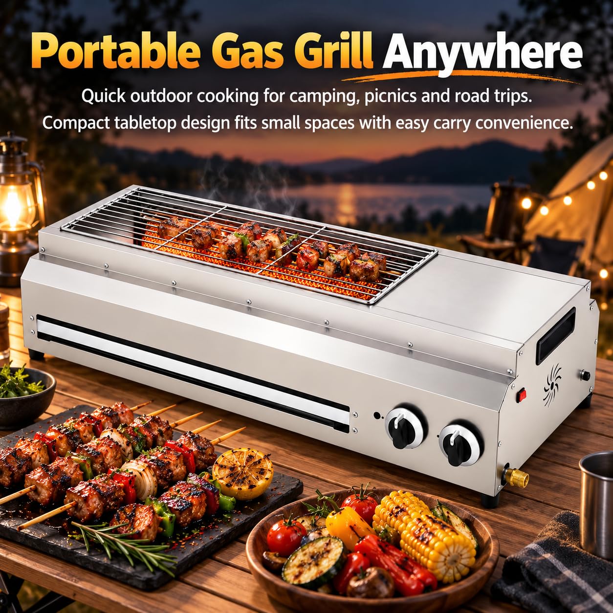 Parrilla portátil de Gas, Cartuchos estándar GLP,Encendido piezoeléctrico