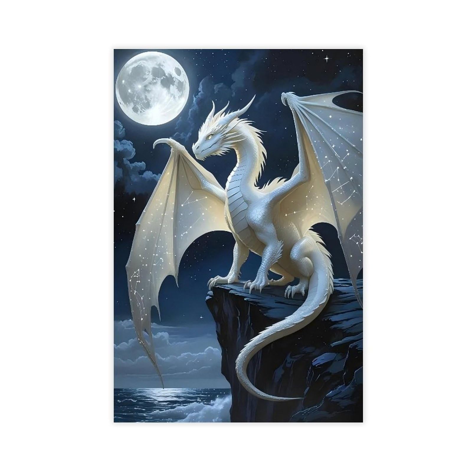 Bareronor Celestial Dragon Poster Canvas Poster Bedroom Decor Landscape Office Room Decor Gift 16" L X 24" W