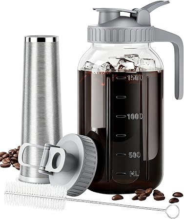 64 oz Mason Jar Pitcher cold brew coffee maker