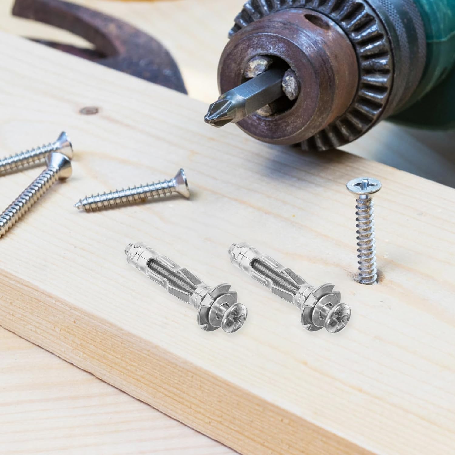 Zerodeko 30Pcs Heavy Duty Plated Hollow Wall Anchors with Screws Expansion Nuts for Drywall Plasterboard and More Portable No Burrs for Secure Fixing