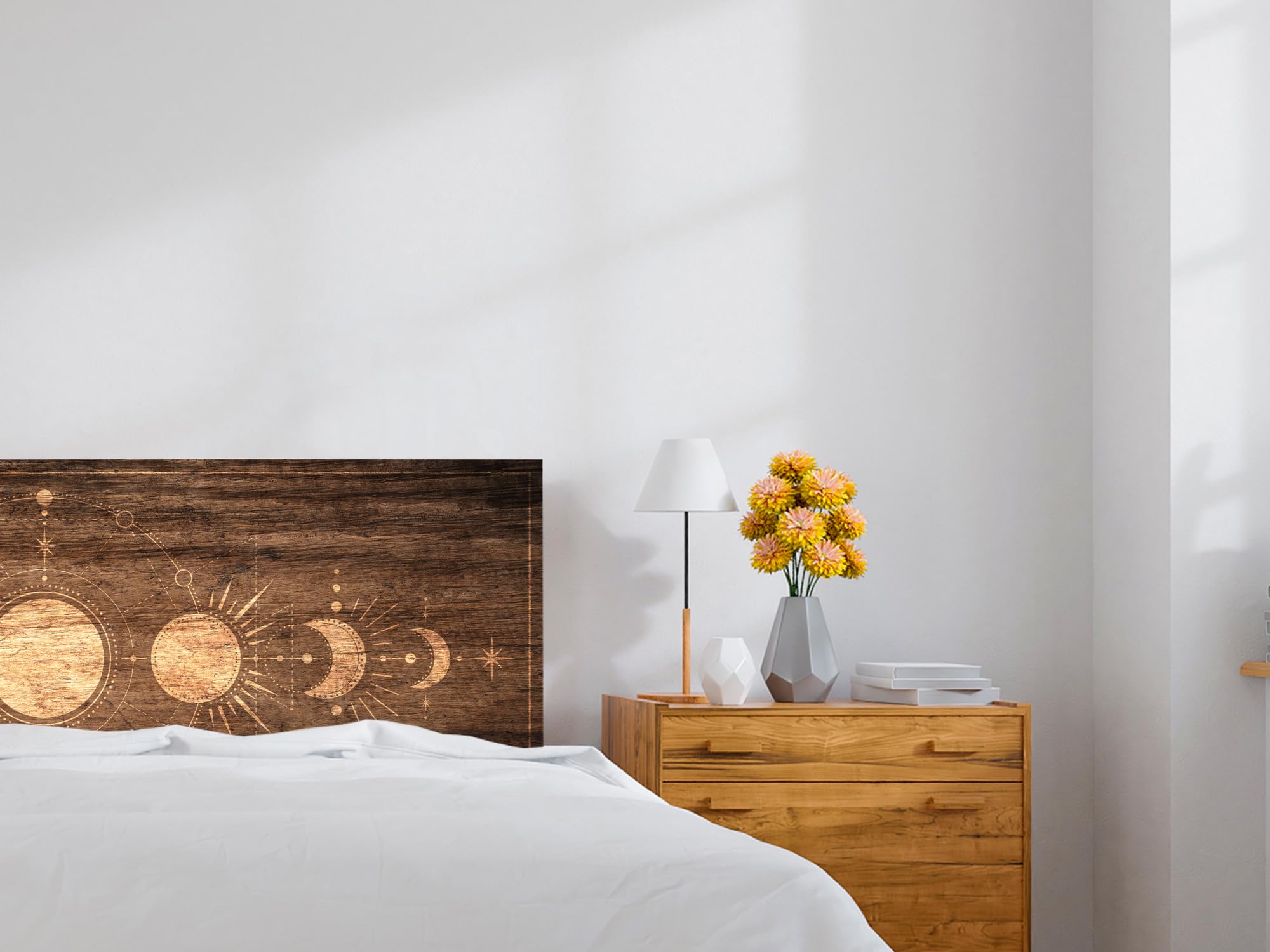 Oedim Cabecero Cama PVC Fases Luna | 135x60cm | Cabecero Original y Económico