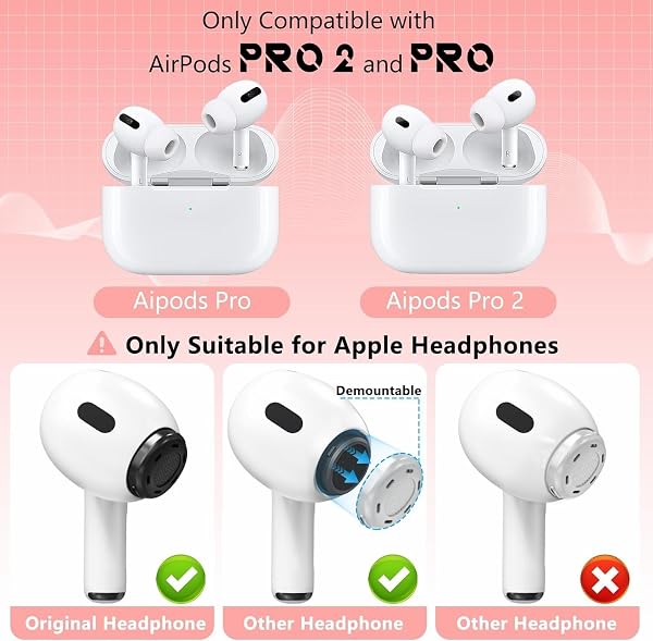 4 Pairs Replacement Ear Tips for Airpods Pro 1/2 with Hole for Noise Reduction, Silicone Earplugs for Airpods Pro with Cleaning Set & Portable Storage Box, 4 Sizes (XS/S/M/L) Black - 2
