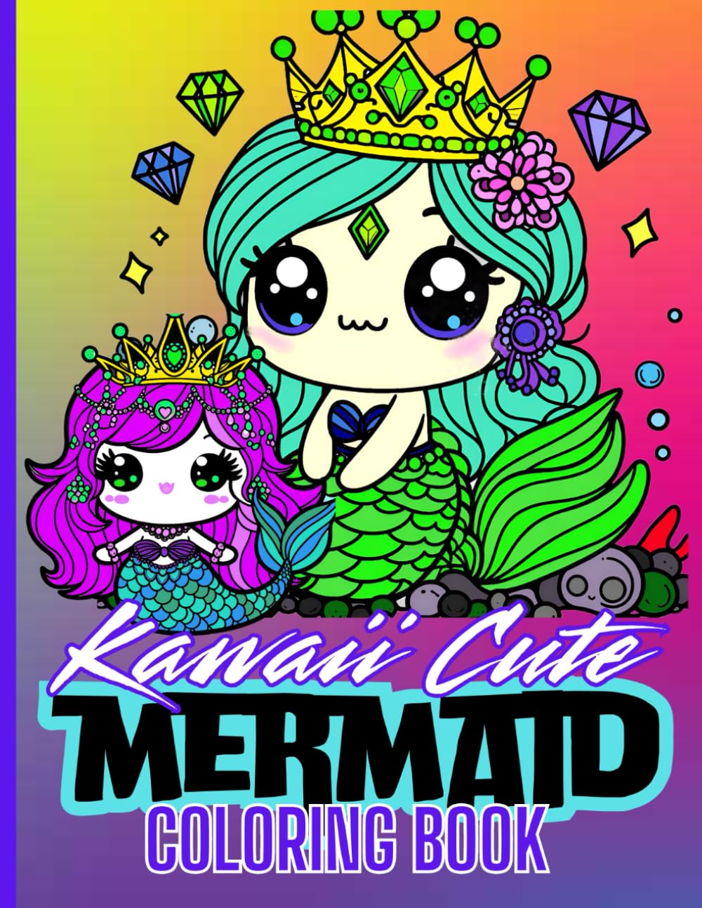 Kawaii Cute Mermaid Coloring Book: Kawaii Cute Mermaid Coloring Book