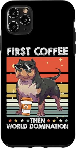 iPhone 11 Pro Max Bulldog Coffee Breed Dog - Estuche para mascotas American Bully