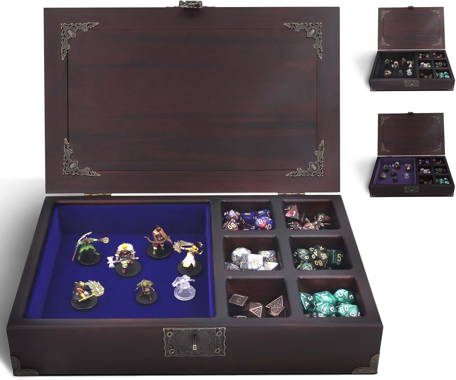 Dice tray 2 in 1 - dnd dice tray with dnd stuff - dice box & storage organizer | Dice rolling tray for RPG Table Games - dice case for rolling for Dungeons & Dragons Players