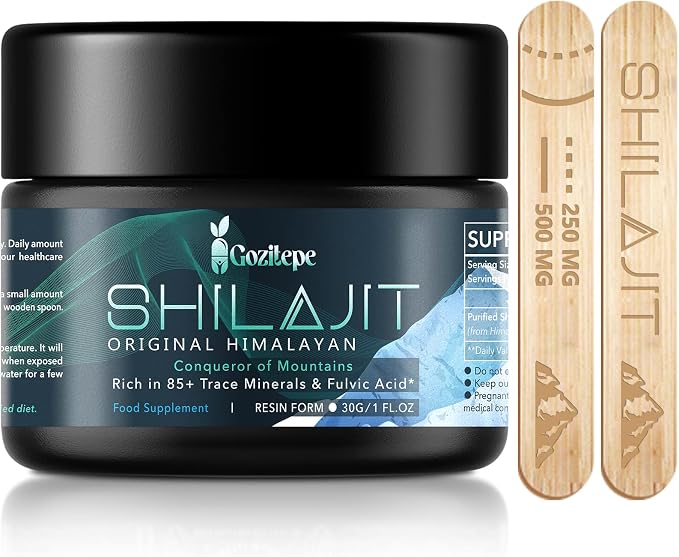 Shilajit Resina Purificada del Himalaya - Alta Potencia con Minerales Fúlvicos y Ácido Húmico, 100% Vegano, Energizante Natural, 1 Paquete