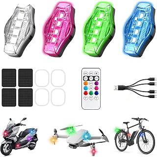 4PCS Wireless LED Strobe Lights High Bright Anti Collision Warning Light