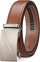 BOSTANTEN Men's Ratchet Leather Belt - Adjustable Buckle, Trim-to-Fit for Dress & Casual, 28-52" Waist Comfort