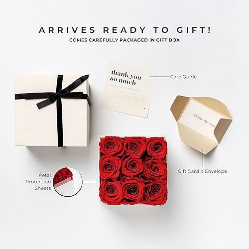 Vista 12 de Eternity Roses Rosas preservadas listas para regalo en una caja para ella Rosas frescas para entrega Prime Daydream