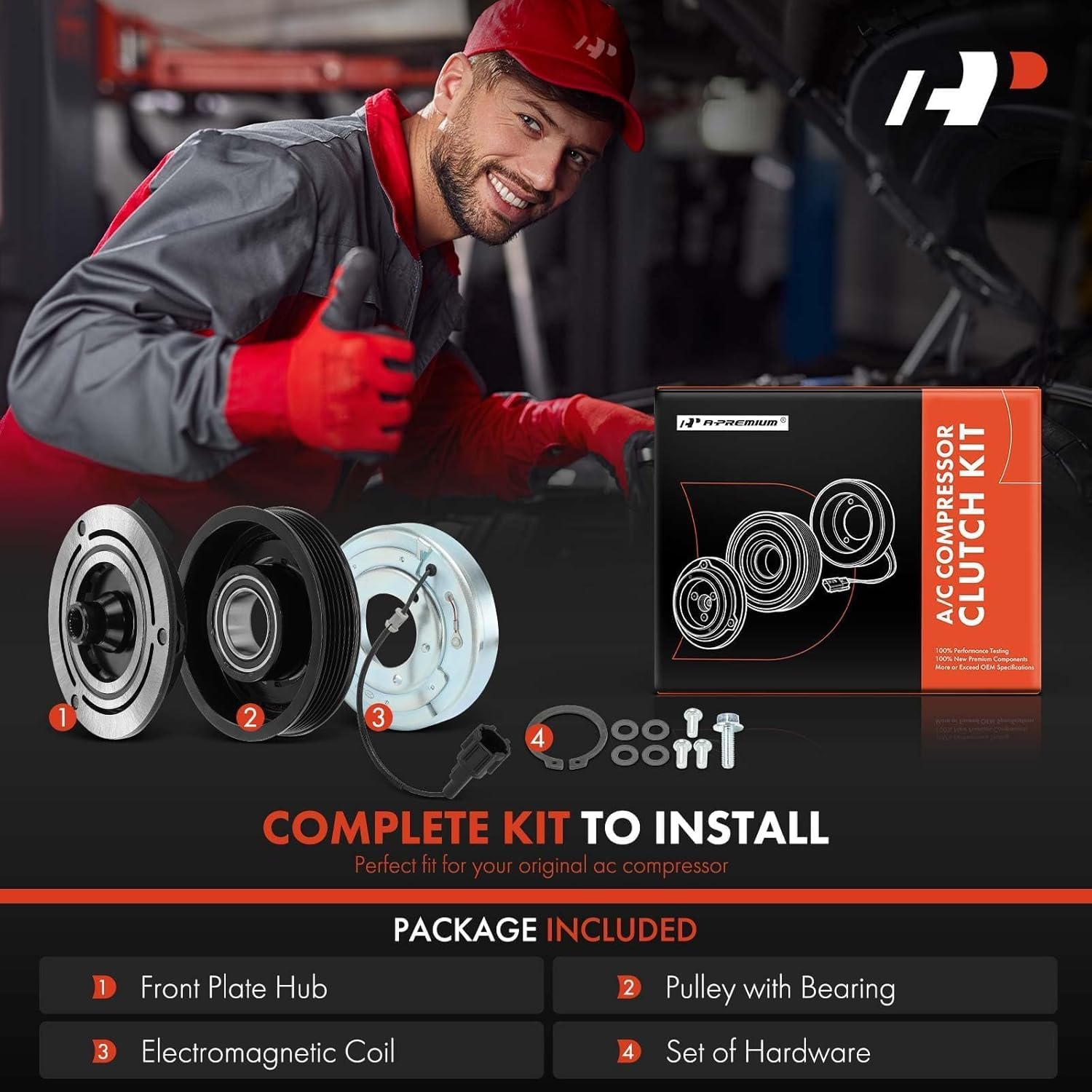 A-Premium Air Conditioner AC Compressor Clutch Kit Compatible with Nissan Altima 2002 2003 2004 2005 2006, 2.5L