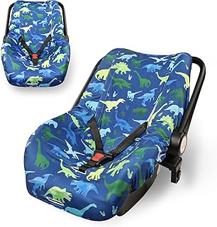 TANOFAR Baby Car Seat Cover Liner, Infant Carseat Cover Liner and Protection for Boys Girls, Universal Fit Car Seat Protective Cover, Soft Comfortable, Machine Washable,Watercolor Dinosaur