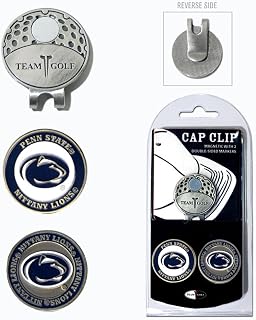 Team Golf NCAA Golf Cap Clip with 2 Removable Double-Sided Enamel Magnetic Ball Markers, Attaches Easily to Hats