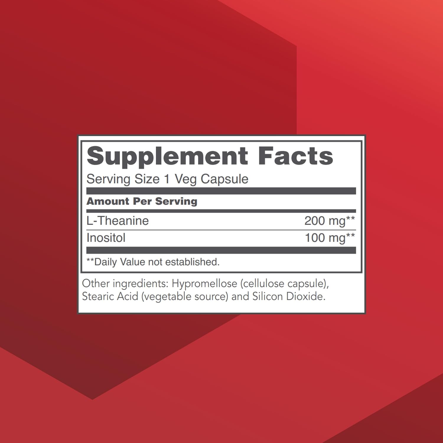 PROTOCOL FOR LIFE BALANCE L-Theanine 200mg - Normal Stress Relief - Non-Drowsy - 60 Veg Caps