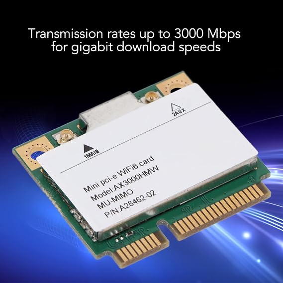 AX3000HMW Dual Band Mini PCIe WiFi Network Card 802.11AX AC, 3000Mbps Wireless Card Mini PCIe WiFi 6 Adapter, High Speed WiFi Adapter for Laptop PC