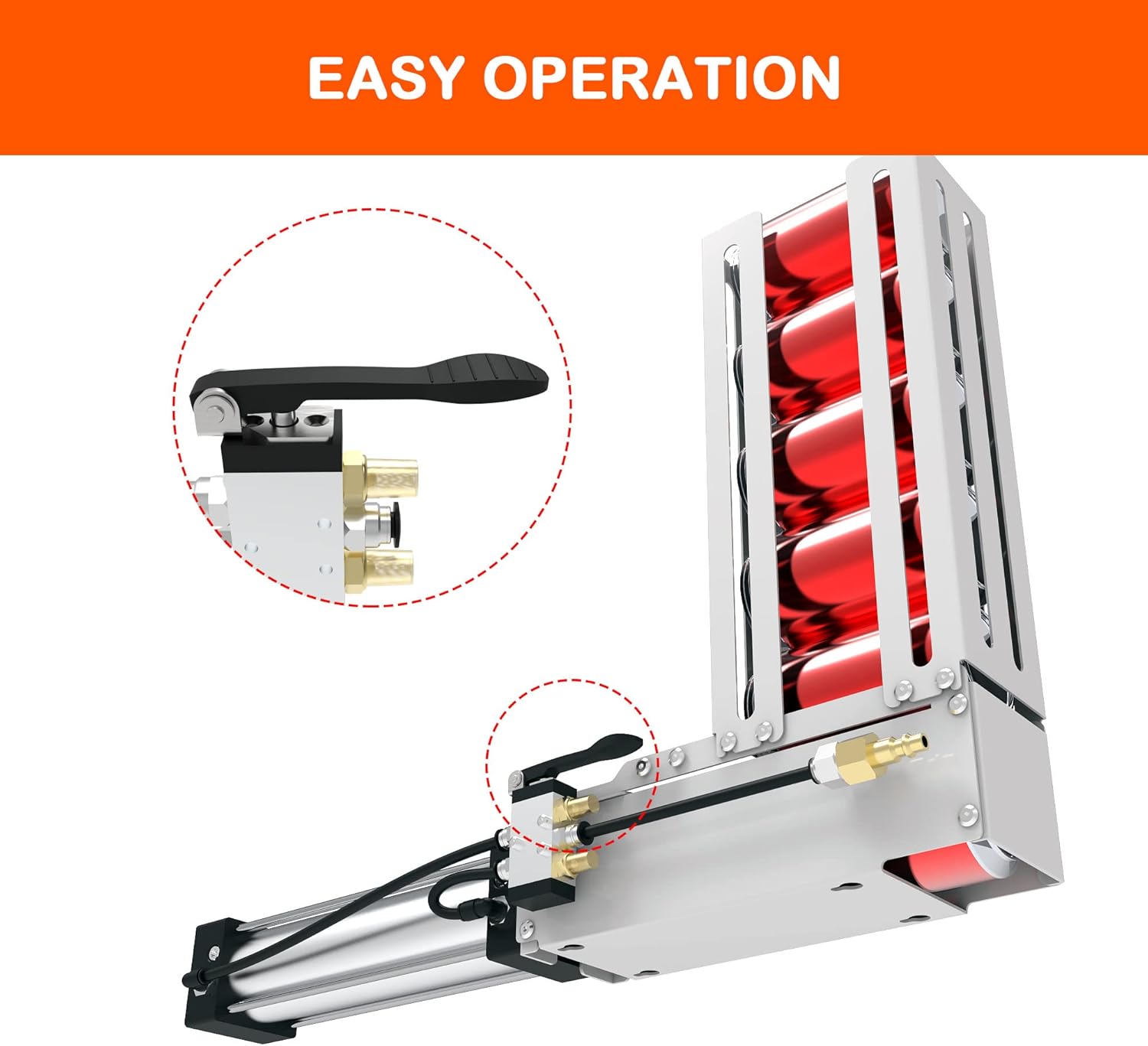 Pneumatic Can Crusher, Aluminum Can Crushers for Recycling, Multi-Load 6 Cans Design, Simple and Fast Operation, Countertop Installation