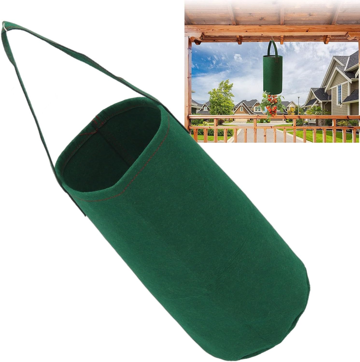 TOPINCN Lot de 4 Jardinières à l'envers, Jardin Suspendu Tomate Fraise Plantation Sacs de Culture à l'envers Jardinière de Légumes Plante Culture Sac de Suspension — vue 3