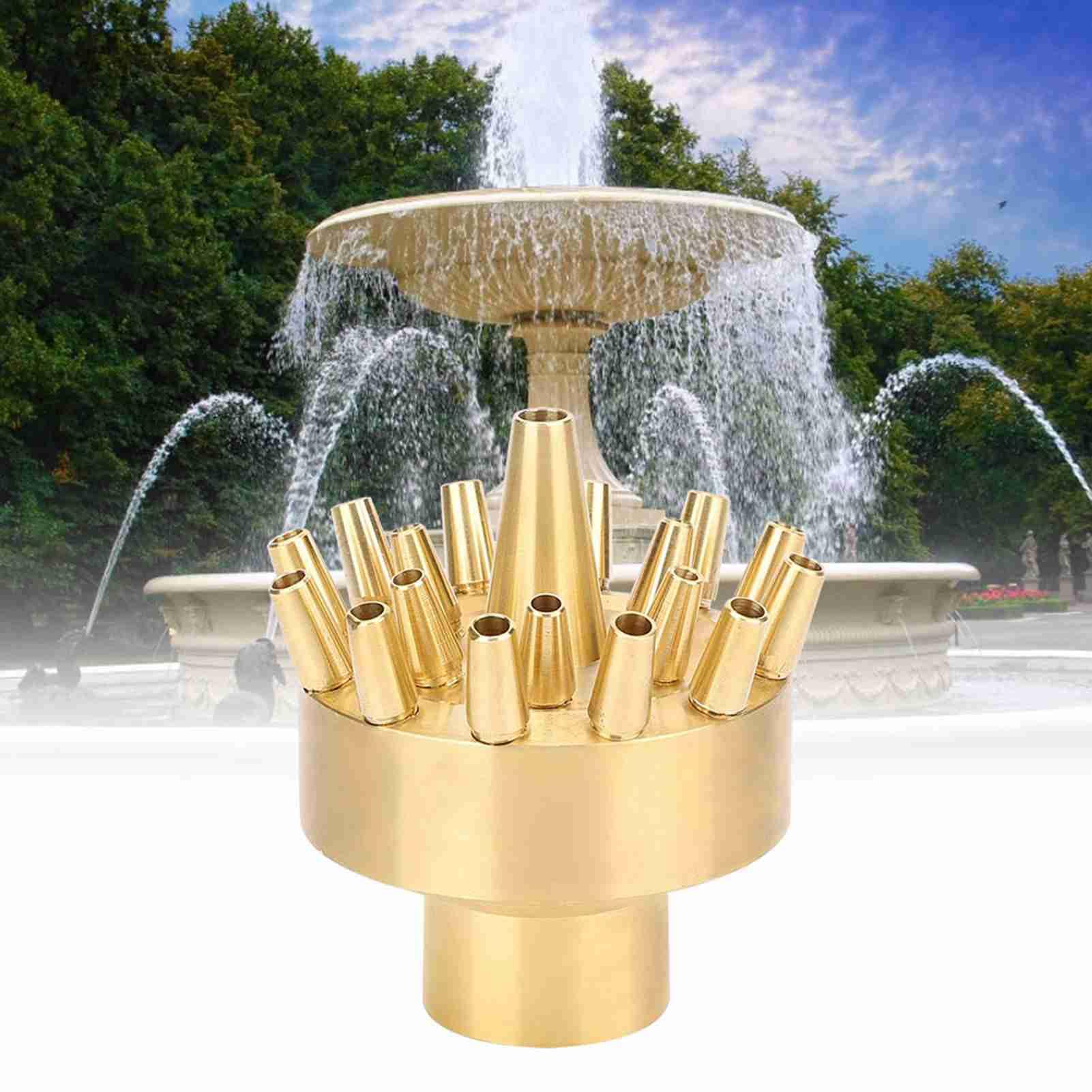 Ugello per Fontana da Giardino, Filettatura Interna da 1 Pollice, Ugello in Rame, Spruzzatore a Tre Strati Non Regolabile, Ugello per Paesaggio, Ugello per Irrigatore Testina di Spruzzo