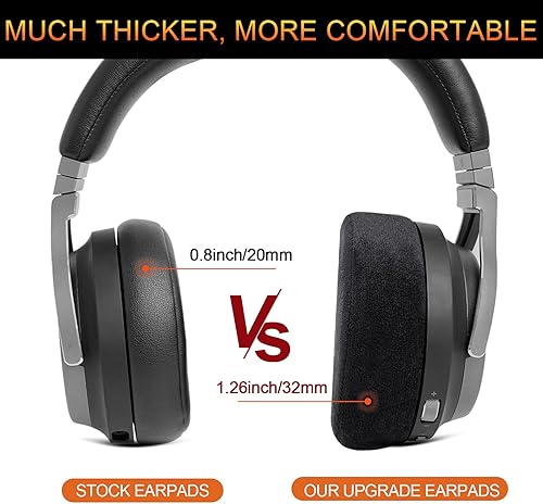 Miniatura 10 de Almohadillas de repuesto mejoradas para auriculares Corsair Virtuoso RGB Wireless SE XT, tela premium, espuma viscoelástica más suave, grosor