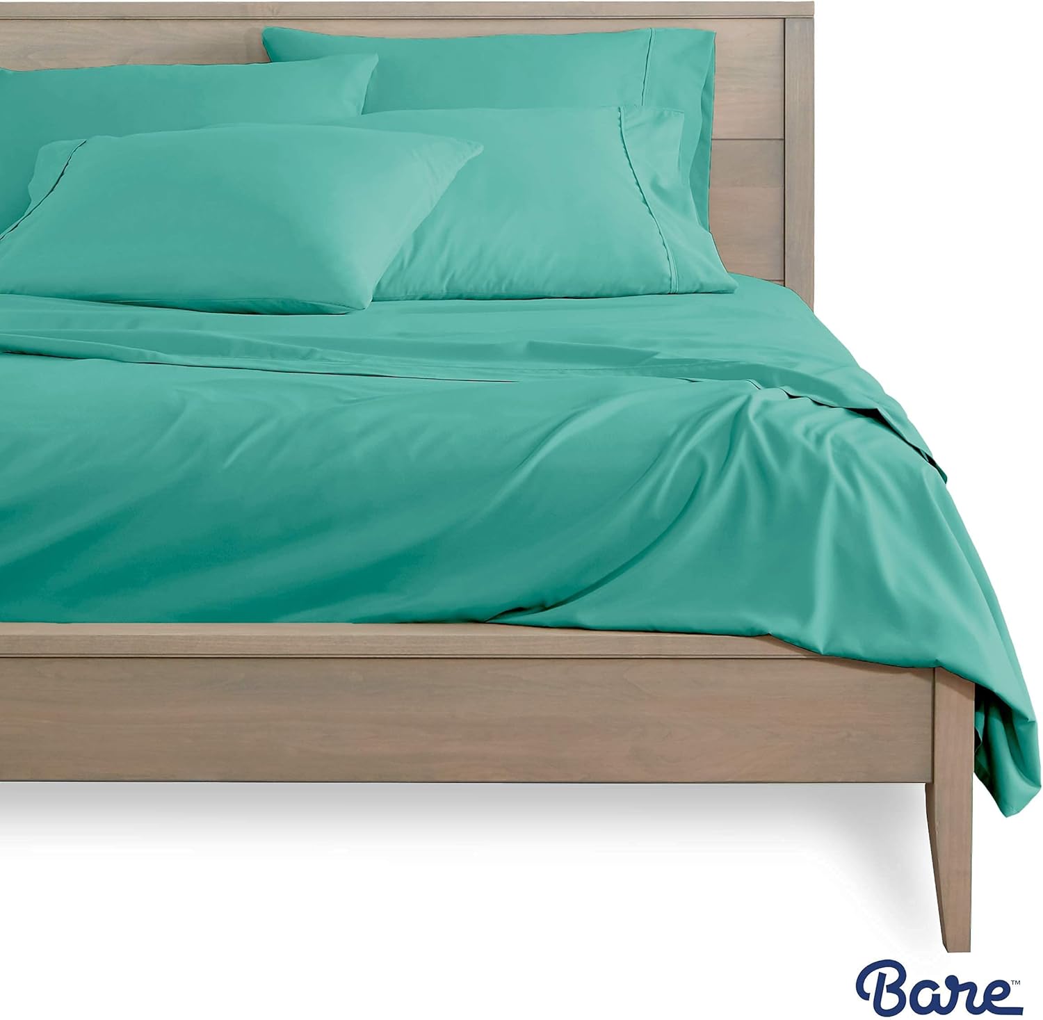Bare Home Bedding Bundle - 6 Piece Microfiber Sheet Set with 4 Pillowcases (King, Turquoise)