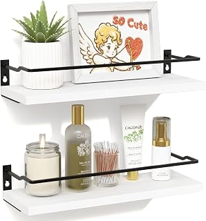 RICHER HOUSE Floating Shelves Bathroom, Small Wall Shelf Over Toilet 2 Set