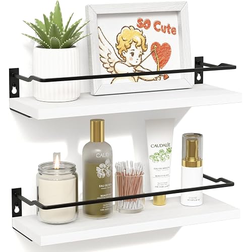 RICHER HOUSE Floating Shelves Bathroom, Small Wall Shelf Over Toilet 2 Set