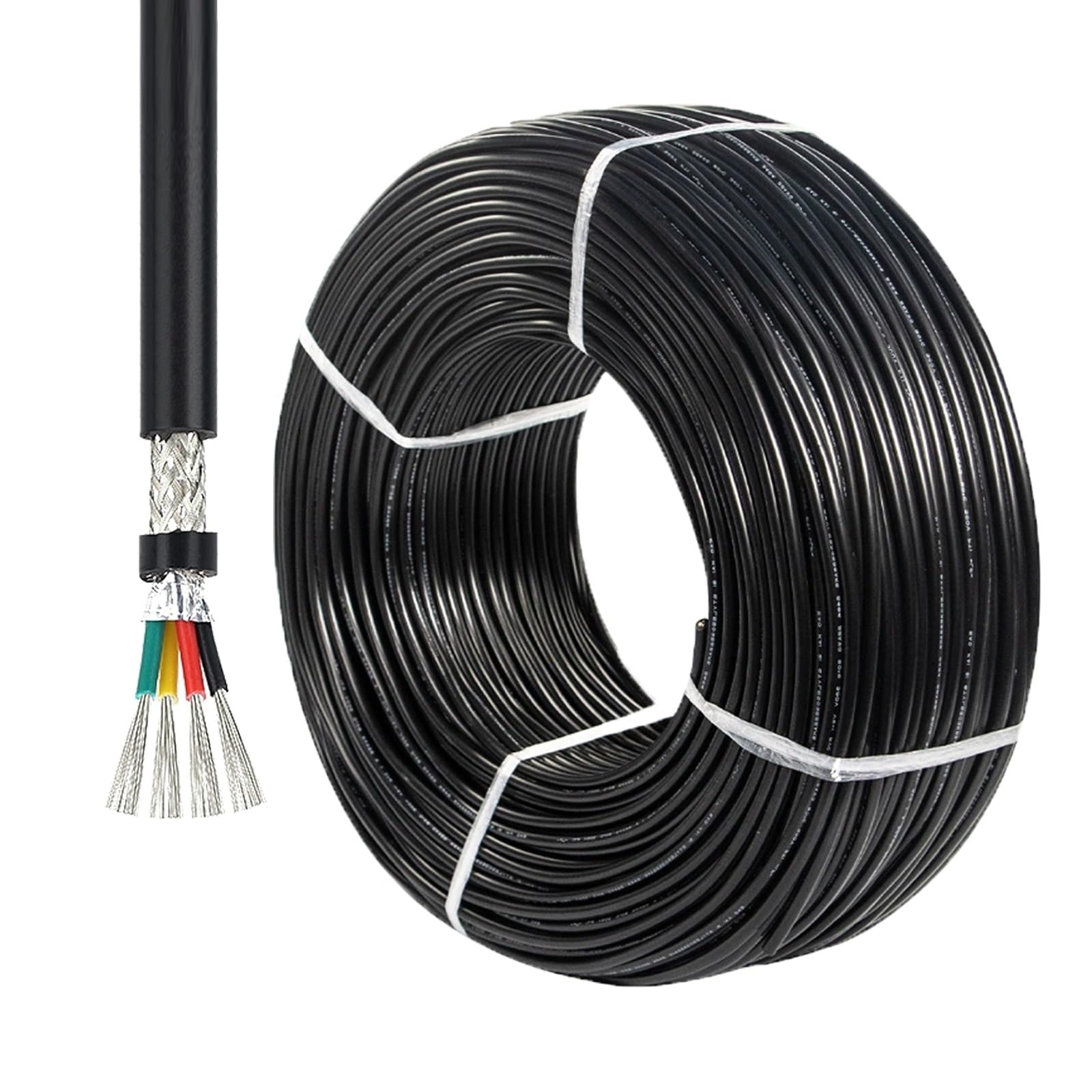 Câble cuivre étamé 28 AWG 4C anti-interférence pour circuits 300 V