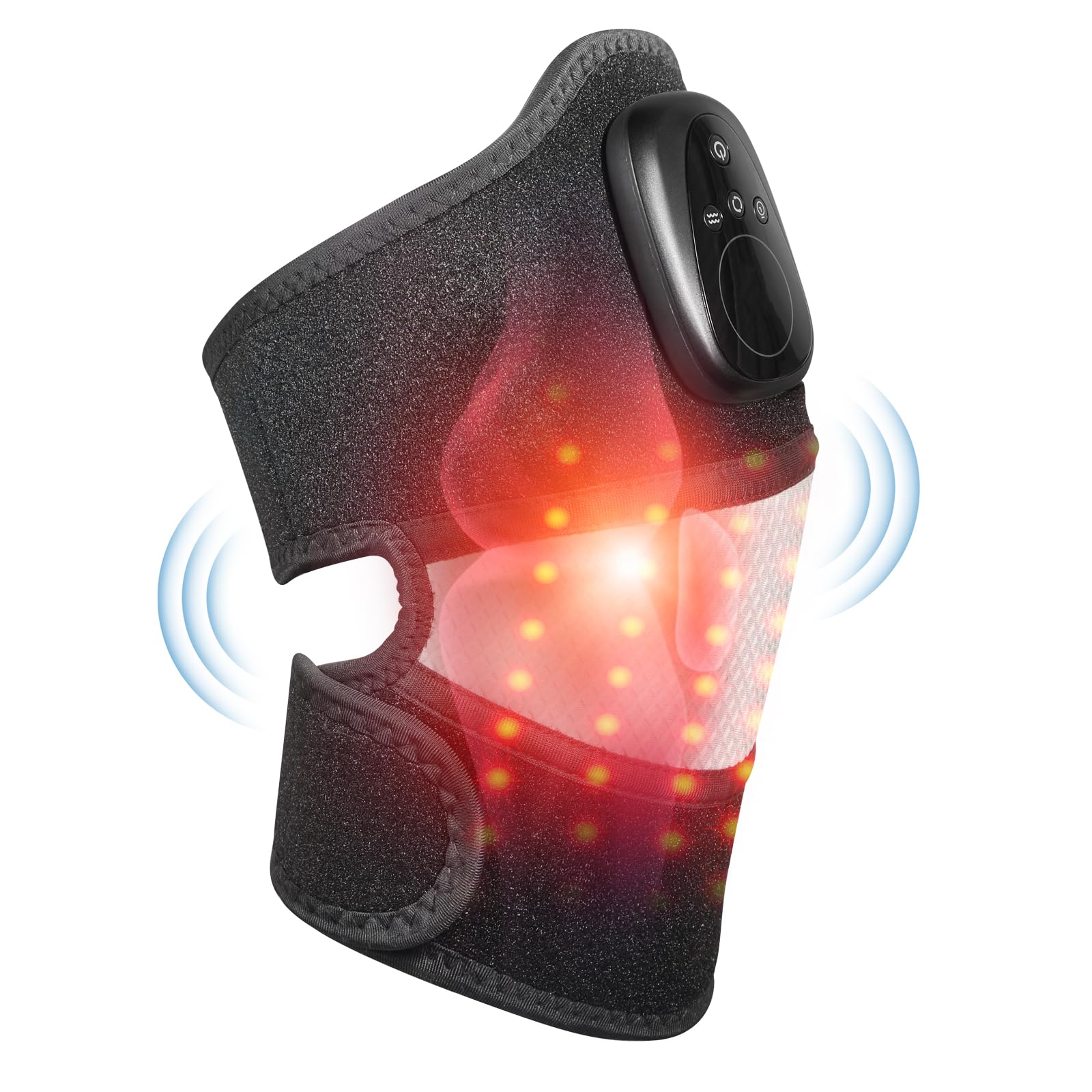 Oramuon Cordless Massager with Red Light Therapy, Heated Knee Massager for Arthritis Pain Relief, 660nm&850nm Red Light Therapy Heated Device for Knee