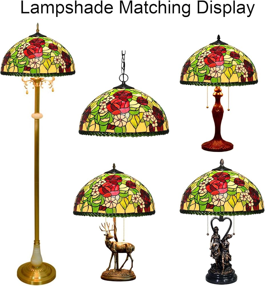 Amazon.co.jp: 16インチ レッド ローズ ランプシェード 交換用