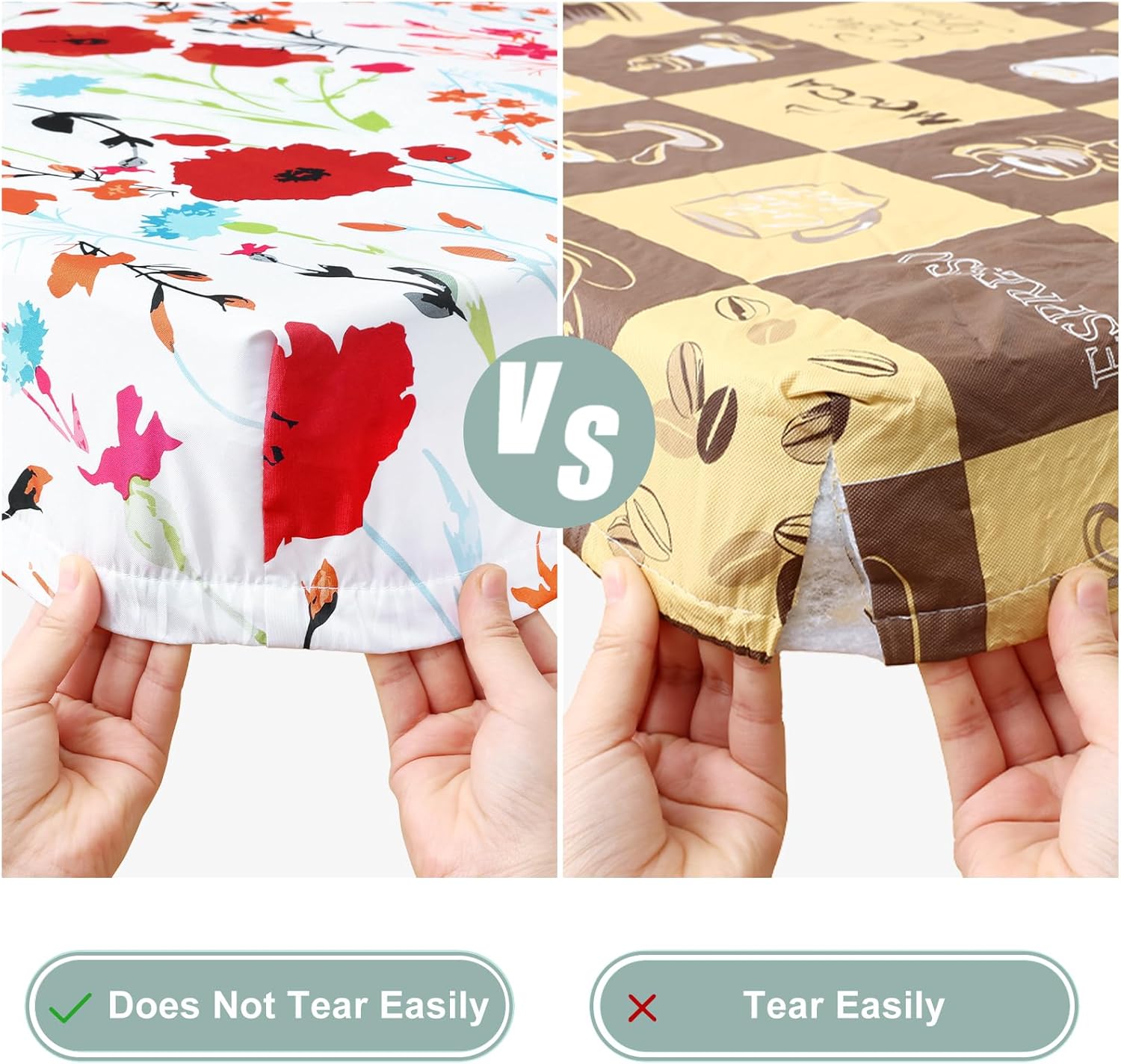 misaya Picnic Table Cover with Bench Cover, Waterproof Elastic Fitted Tablecloth for 6 Foot Tables, Rectangle Washable Polyester Fabric Tablecloths for Picnic, Camping, Outdoor (Flower, 30" x 72") - Image 5