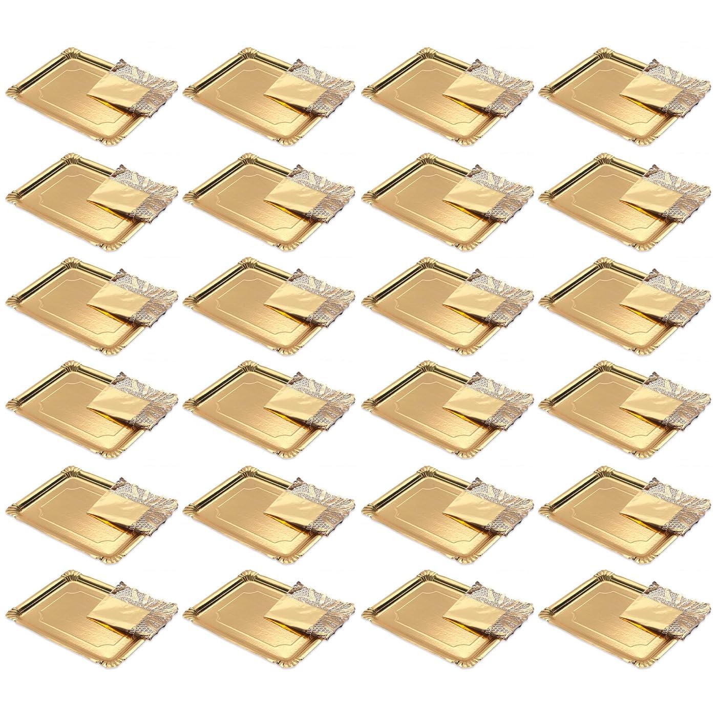 Plateau De Carton Doré Acan Tradineur Lot De 24 Plateaux Ronds En Carton Avec Plateau Carton Doré