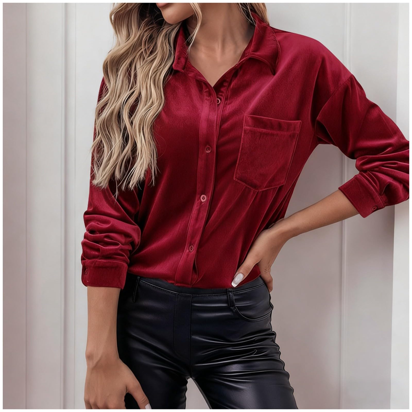 Genérico Tallas Grandes Mujer Blusas Camiseta Slim Fit Túnica Informal Casual Camisas Shirt Elegantes Top Cómoda Holgado Blusa T Sueltas Transpirable Camisa