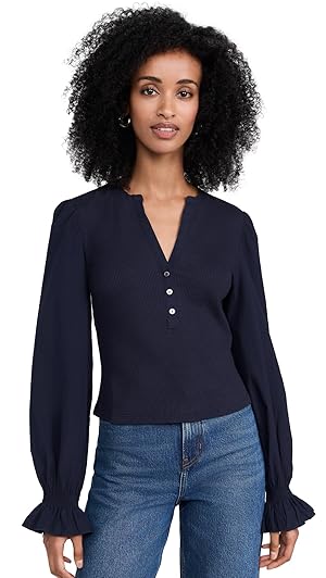 Amazon.com: Cinq a Sept Women's, Gianna TOP, Navy, XS : Clothing