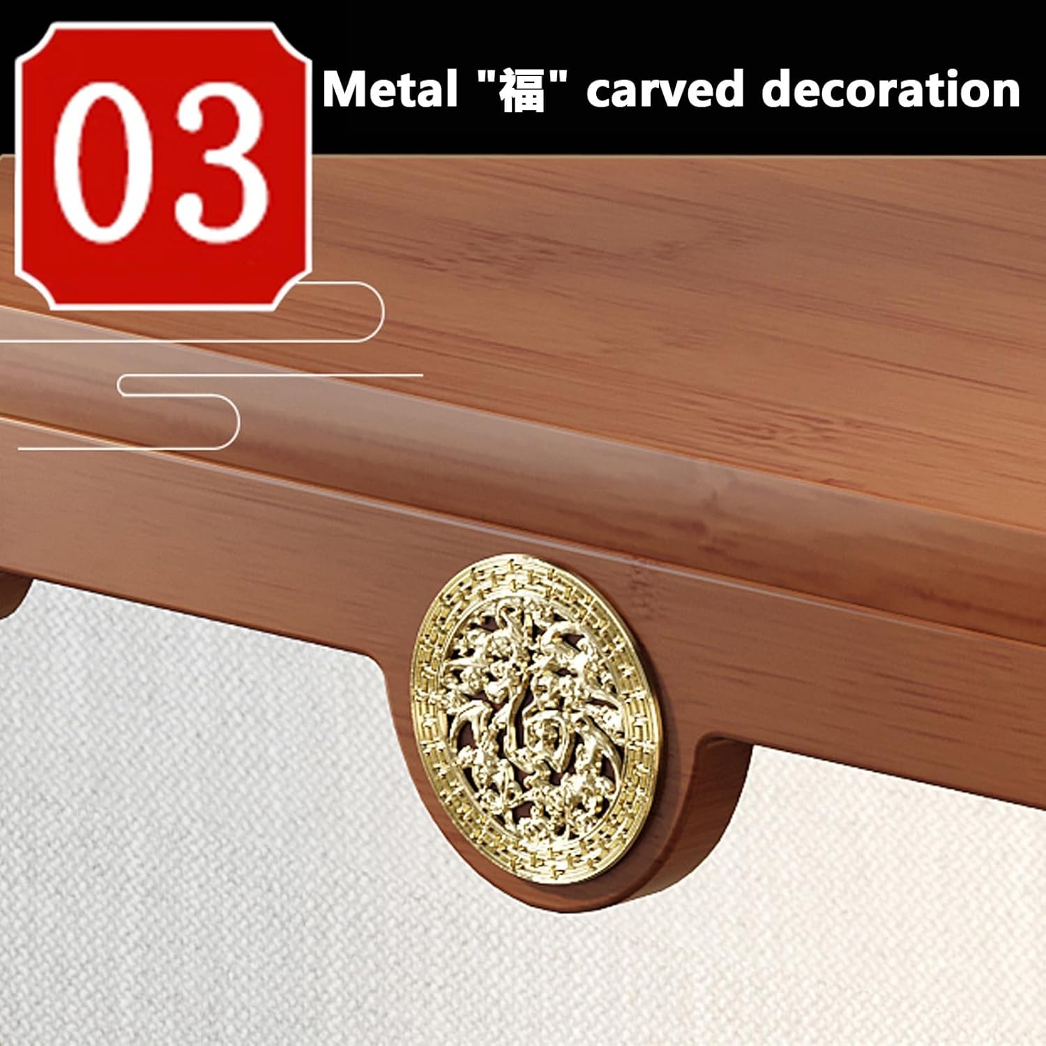 Wall-Mounted Altar Table, Prayer Meditation Table with Storage Tier and Auspicious Cloud Carving, Buddhist Prayer Altar Cabinet for Small Spaces(Brown,54x28cm/21.2x11in)