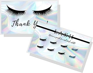 Lash Extension Filler Loyalty Discount Punch Cards | 50 Pack | 3.5 x 2" inches Business Card Size | Snatched Lashes Simple Holographic Design